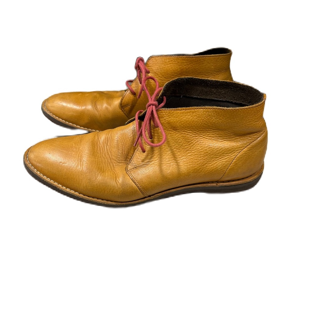 Cole Haan chukka boots 11.5 Mens Camel Tan Leather Red Lace up Shoes Preppy